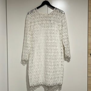 Club Monaco Ivory Lace Midi Dress